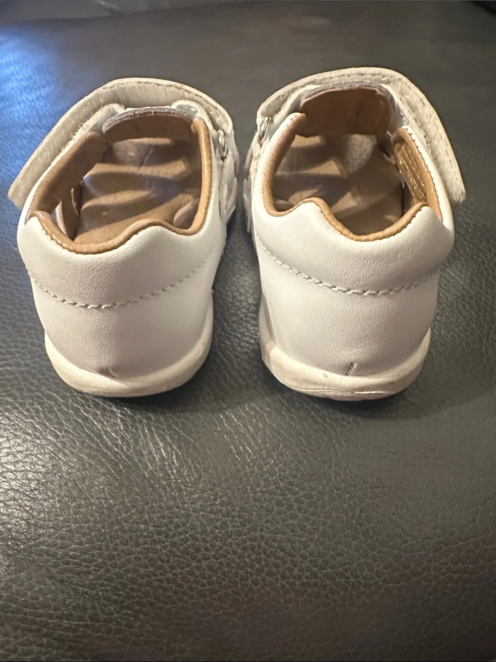 Stride Rite White Leather Sandals